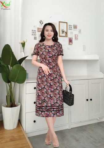  Đầm Suông Hoa Nhí Viền Chân DL942 