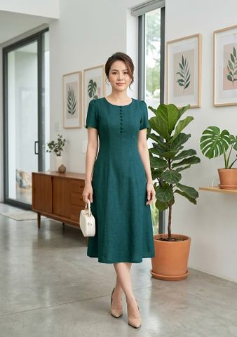  Đầm Suông 8 Mảnh Phối Cúc Trẻ Trung Tôn Dáng Gọn DL707 
