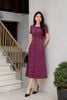 Đầm Linen Suông A Tím Cẩm Hoa Nhí Xẻ Trụ Phối Cúc Tôn Dáng Gọn DL725