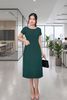 Đầm Suông Công Sở Xanh Rêu Phối Sang Trong Tôn Dáng Gọn DL777
