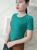 Đầm PEPLUM NÂU PHỐI THÂN ÁO XANH LỤA Tôn Dáng DL802