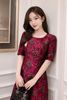 Đầm Gấm Hoa Tay Lỡ Thời Thượng kèm lót lụa DL846