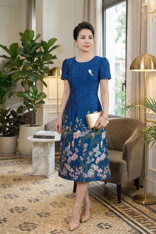  Đầm Gấm Hoa Ombre Thời Thượng Kèm Lót Lụa Mềm Mát DL864 