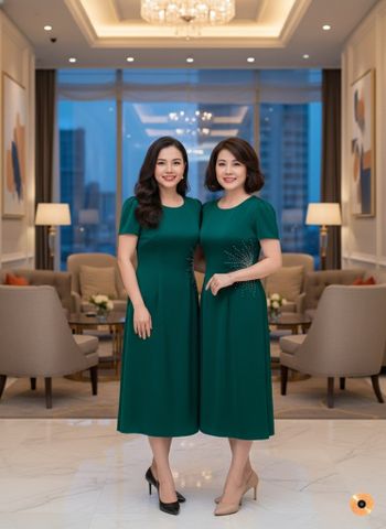  Đầm suông A Lụa Thượng uyển kết đá thủ công DL866 