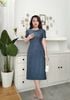 Đầm Suông Xanh Caro Ô nhỏ Tôn Dáng Gọn DL936