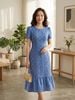 Đầm Suông A đuôi cá xanh jean DL682