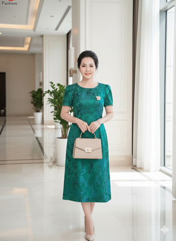  Đầm Gấm Hoàng Gia vân nổi Thượng hạng tặng kèm cài áo DL863 