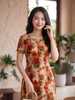 Đầm Suông Diện Tiệc Cực Sang Cổ Xẻ Phối Cúc Tôn Dáng Gọn DL597