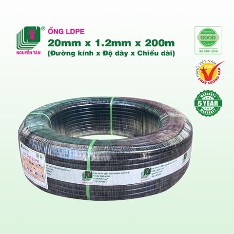 Ống cứng LDPE Nguyễn Tân 20mm x 1.2mm x 200m