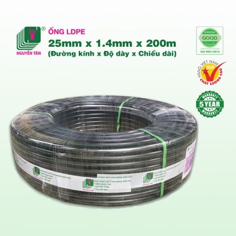 Ống cứng LDPE Nguyễn Tân 25mm x 1.4mm x 200m