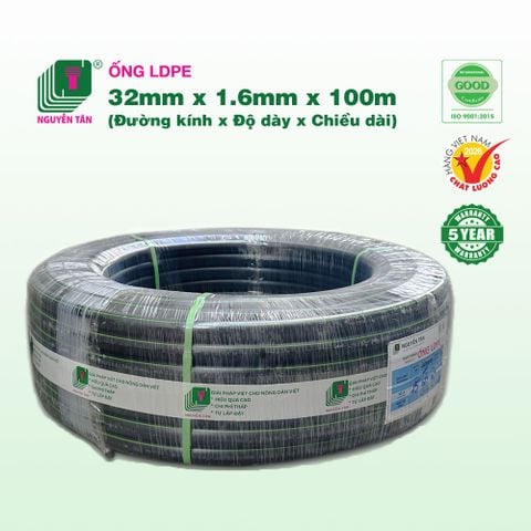 Ống cứng LDPE Nguyễn Tân 32mm x 1.6mm x 100m