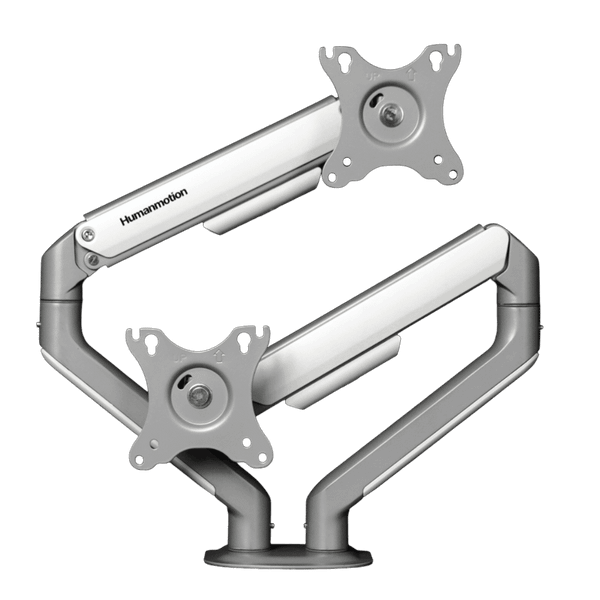 Giá treo màn hình đôi Human Motion T6 Pro Dual - Trắng/ 17 - 32 inch