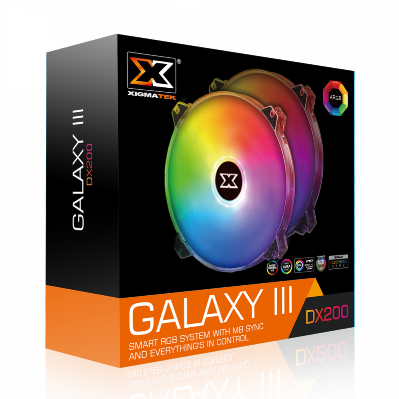 Fan Case Xigmatek Galaxy III DX200 ARGB (EN46089) Pack 2 Fan