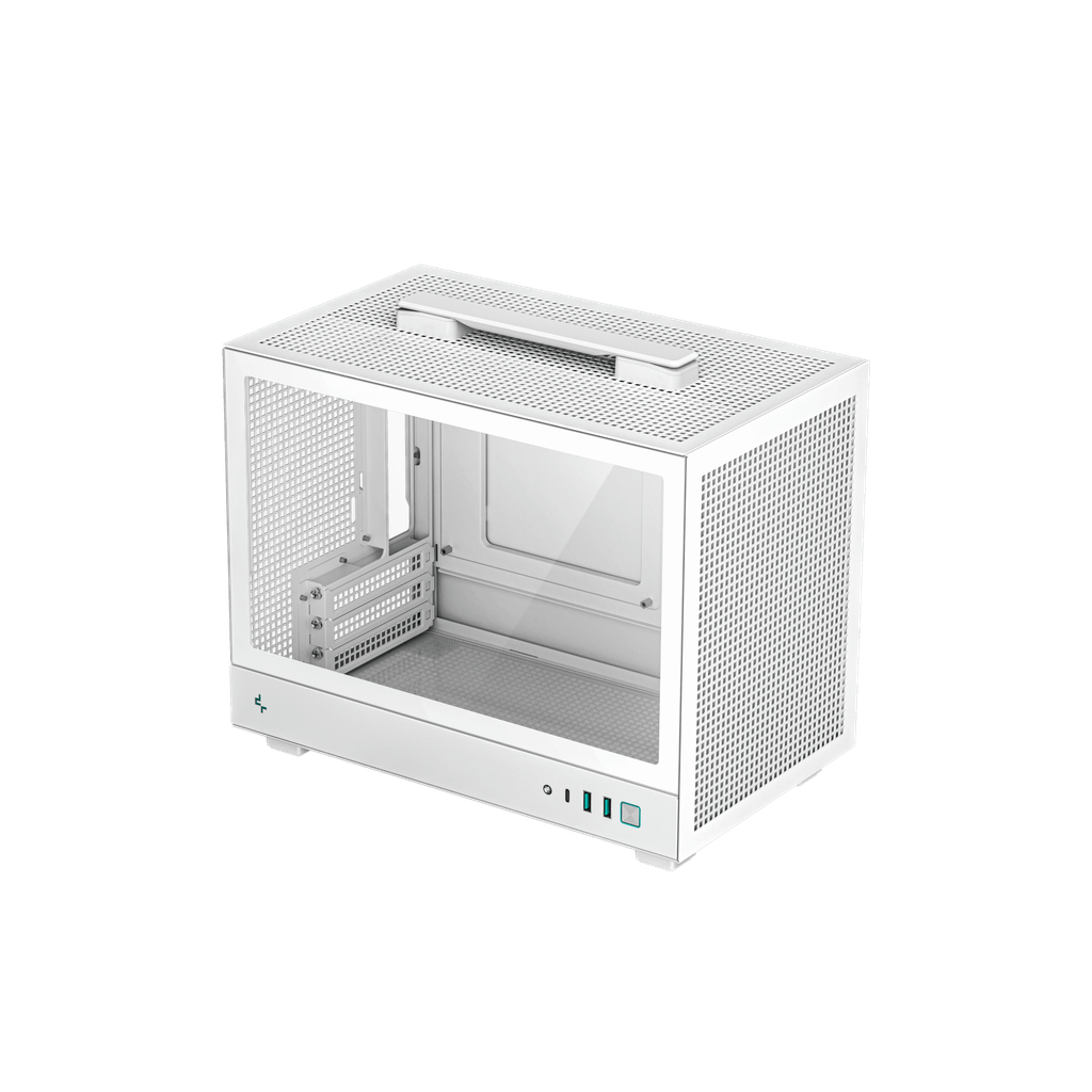 Thùng máy Deepcool CH160 WH Glass Mini-ITX | Trắng, không kèm fan