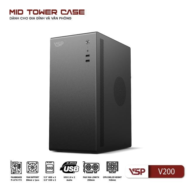 Thùng máy VSP V200 - Đen