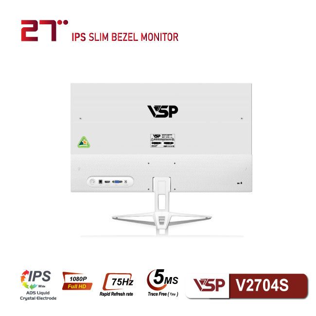 Màn hình VSP V2704S Trắng 27 inch/ Full HD/ IPS/ 75Hz/ 5ms/ phẳng