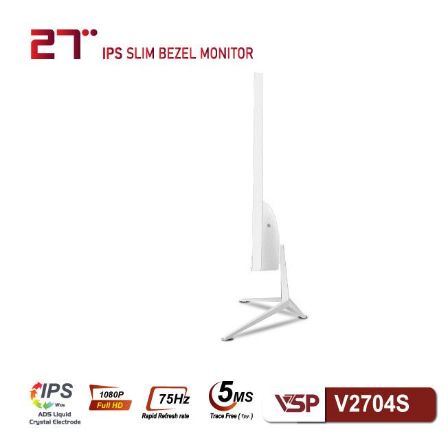 Màn hình VSP V2704S Trắng 27 inch/ Full HD/ IPS/ 75Hz/ 5ms/ phẳng