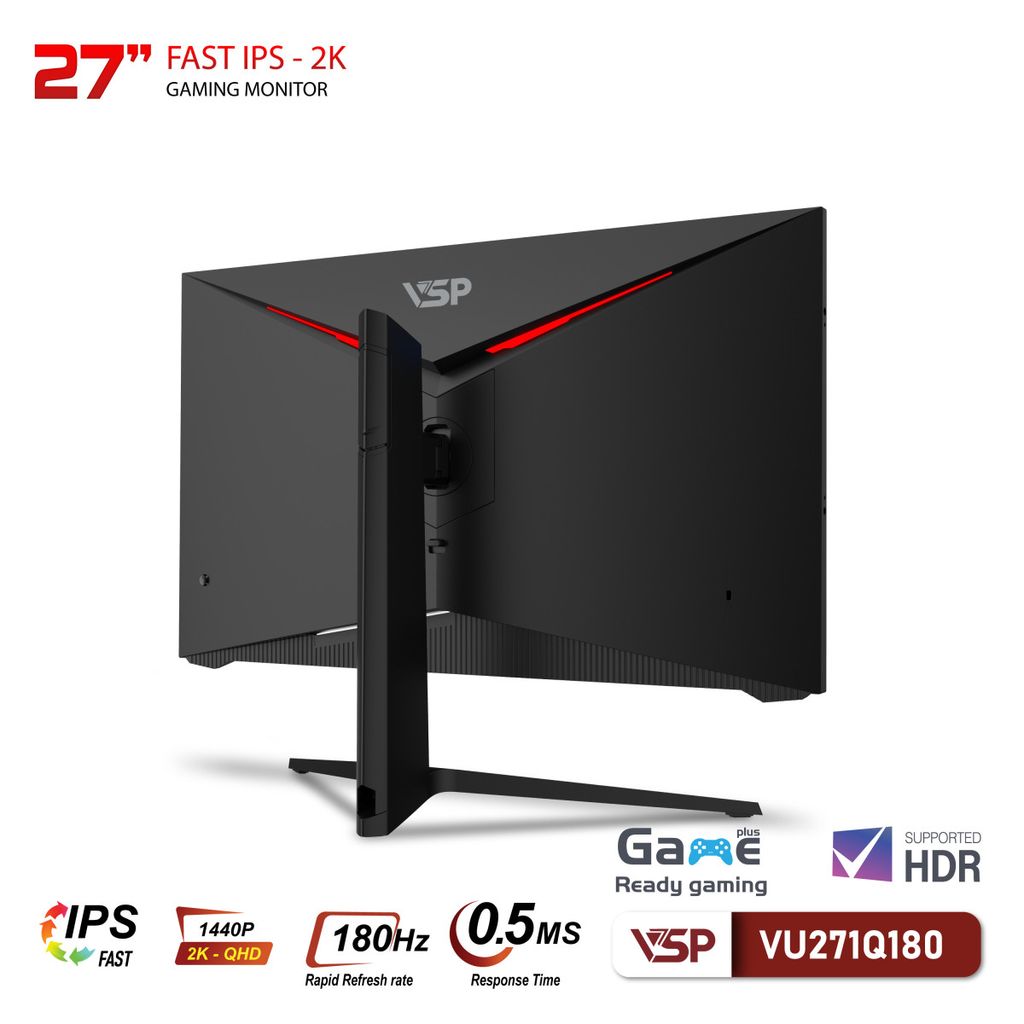 Màn hình VSP VU271Q180 | 27 inch, 2K, Fast IPS, 180Hz, 0.5ms