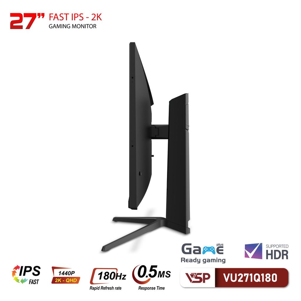 Màn hình VSP VU271Q180 | 27 inch, 2K, Fast IPS, 180Hz, 0.5ms