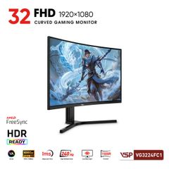 Màn hình Gaming FPS VSP VG3224FC1 | 31.5 inch, Full HD, VA, 240hz, 1ms, cong
