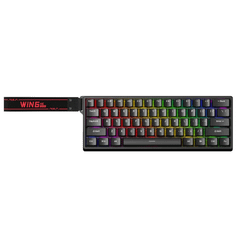 Bàn phím có dây Gaming Rapid Trigger Aula WIN60HE Black - Chính hãng | Gray Wood/ Magnetic Switch