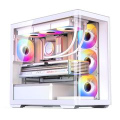 Thùng máy Jonsbo D300 - White | Micro ATX, kính cong