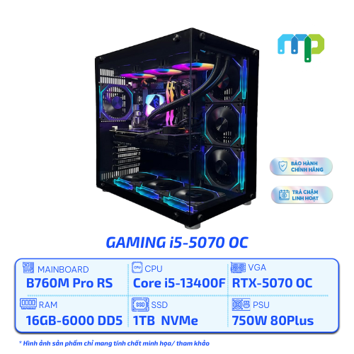 PC MPC GAMING i5-13400F/B760M Pro RS/16GB/1TB SSD/RTX-5070 1-Click OC/750W