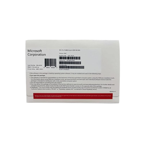 Phần mềm Microsoft Window Pro 11 64Bit Eng Intl 1pk DSP OEI DVD
