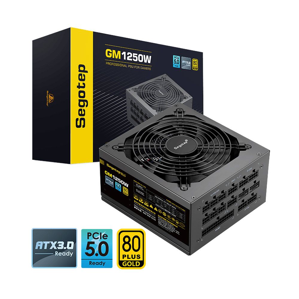 Nguồn Máy Tính 1250W Segotep GM ATX 3.0 PCIE 5.0 (Đen)