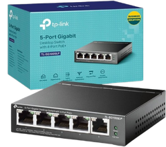 Switch TP-Link Gigabit 5 cổng (có 4 cổng PoE+) TL-SG1005LP