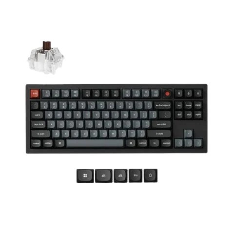 Bàn phím cơ Keychron V3 8K QMK V3W-D3 Brown Switch Black