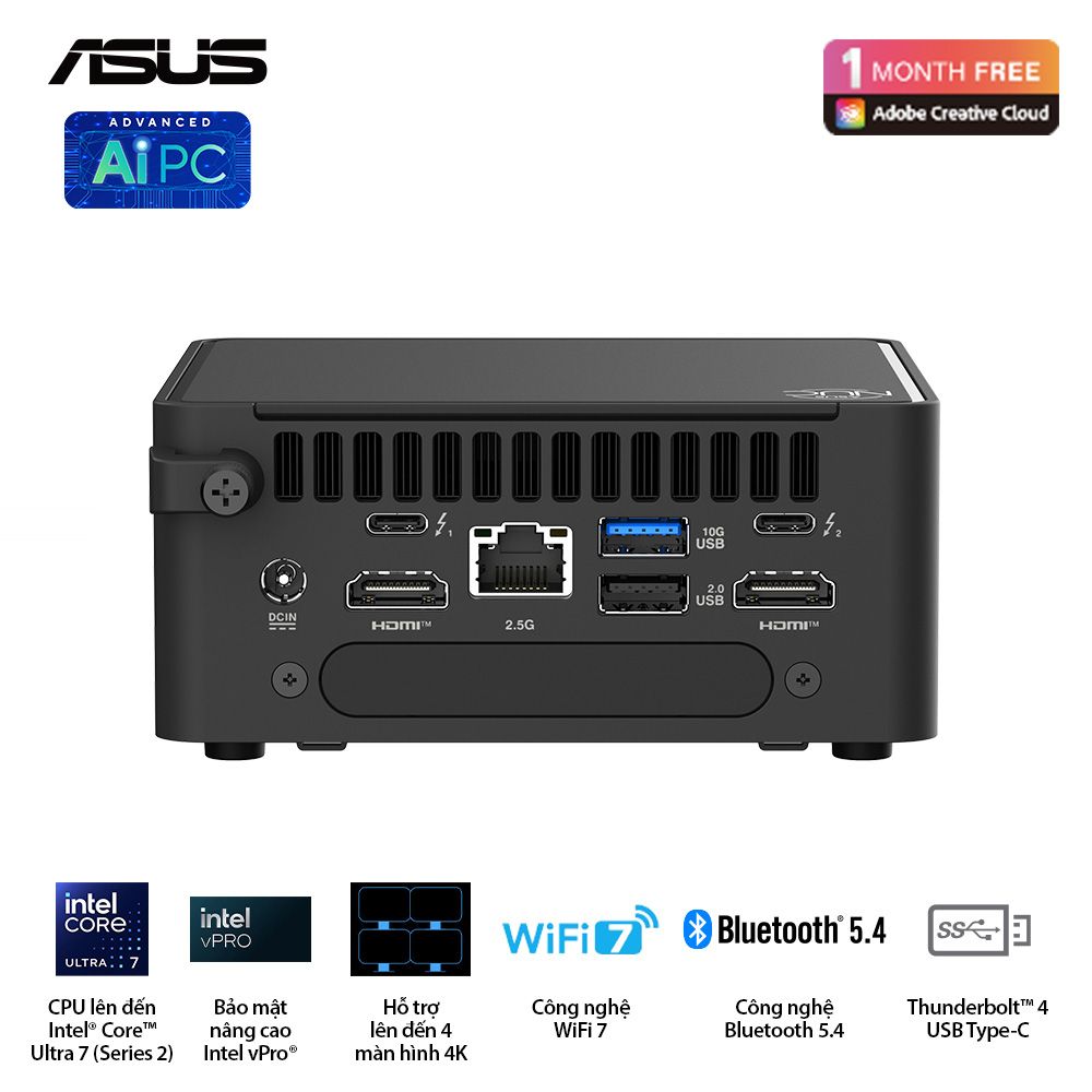 Mini PC ASUS NUC 15 Pro Cyber Canyon Tall | U7 - 255H