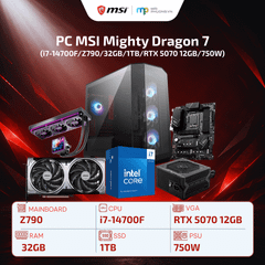 PC MSI Mighty Dragon 7 (i7-14700F/Z790/32GB/SSD 1TB/RTX 5070/750W)