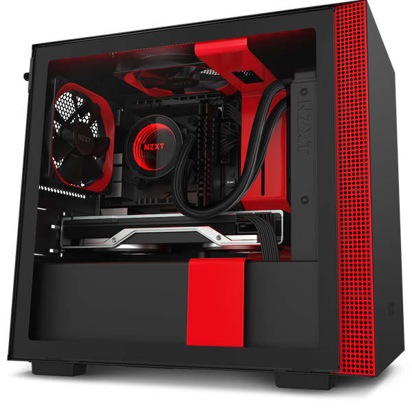Thùng máy NZXT H210i - Đen đỏ | Mini ITX, nhập khẩu (CA-H210i-W1)