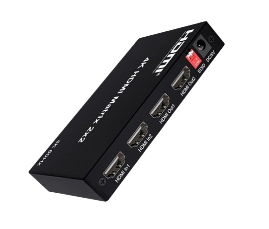 Bộ chia HDMI Matrix 2 vào 2 ra 4K 60Hz HDMI 2.0 hỗ trợ HDR - DTECH DT-7442W