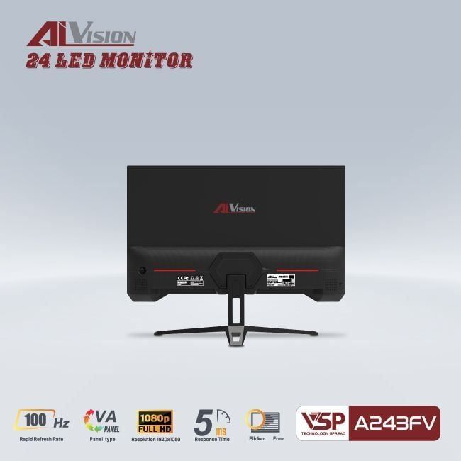 Màn hình AIVISION A243FV | 23.8 inch, Full HD, VA, 100hz, 5ms, phẳng