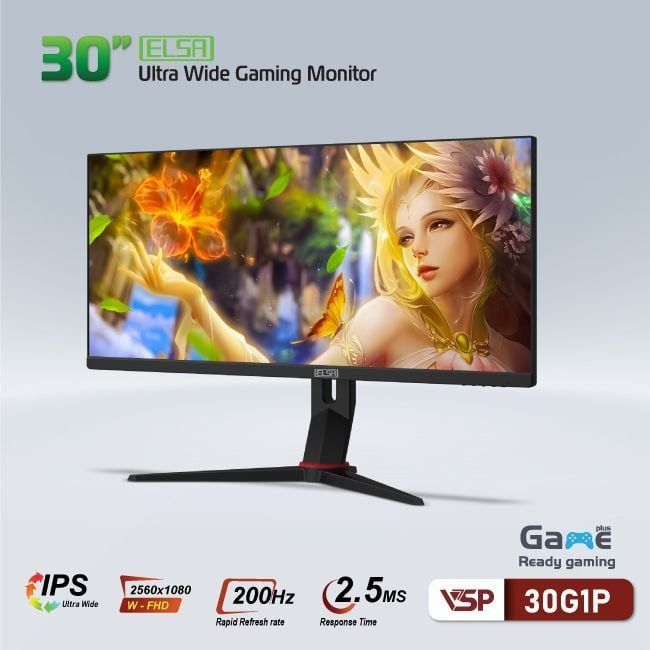 Màn hình VSP ELSA 30G1P - Black | 30 inch, WFHD, IPS, 200hz, 2.5ms, phẳng