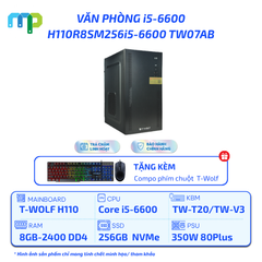 PC T-WOLF Văn Phòng Intel i5-6600/H110/8GB/SSD 256GB/350W H110R8SM256i5-6600 TW07AB