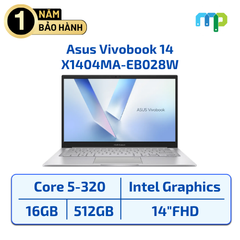 Laptop Asus Vivobook 14 X1404MA-EB028W Core 5-320/16GB/SSD 512GB/14.0
