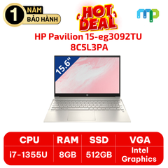 Laptop HP Pavilion 15-eg3092TU (i7-1355U/ 8GB/ 512GSSD/ 15.6''FHD/ W11SL/ Vàng) 8C5L3PA
