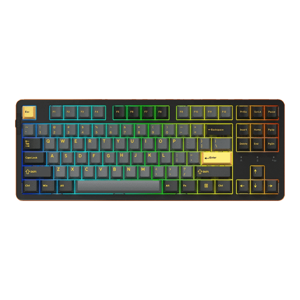 Bàn phím cơ Dare-U EK87 Pro Black - Golden | Wireless Triple Mode, Gasket Mount, RGB, Cloud (Linear) Switch