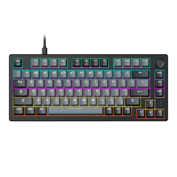Bàn phím cơ Dare-U EK75 Grey Black | PBT, 2 Sides RGB Strip, Type-C, Dream (Linear) Switch
