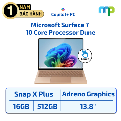 Laptop Microsoft Surface 7 Snapdragon® X Plus 10 Core Processor/16 GB/512GB/13.8” Touch/Win11 Dune