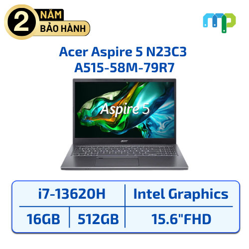 Laptop Acer Aspire 5 N23C3 A515-58M-79R7 I7-13620H/16GB/SSD 512GB/UMA/15.6