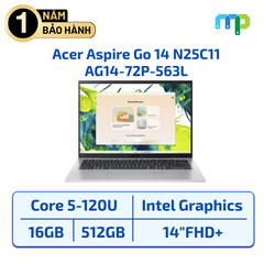Laptop Acer Aspire Go 14 N25C11 AG14-72P-563L Core 5-120U/16GB/SSD 512GB/UMA/14