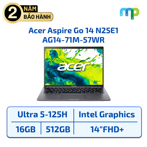 Laptop Acer Aspire Go 14 N25E1 AG14-71M-57WR Ultra 5-125H/16GB/SSD 512GB/UMA/14