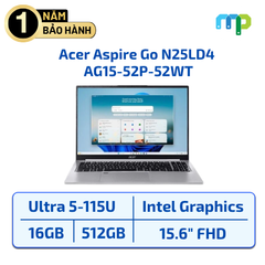 Laptop Acer Aspire Go N25LD4 AG15-52P-52WT Ultra 5-115U/16GB/SSD 512GB/UMA/15.6