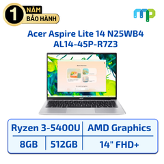 Laptop Acer Aspire Lite 14 N25WB4 AL14-45P-R7Z3 Ryzen 3-5400U/8GB/SSD 512GB/UMA/14