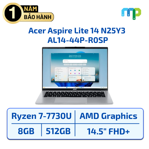 Laptop Acer Aspire Lite 14 N25Y3 AL14-44P-R0SP Ryzen 7-7730U/8GB/SSD 512GB/UMA/14.5