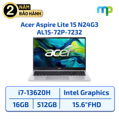 Laptop Acer Aspire Lite 15 N24G3 AL15-72P-7232 I7-13620H/16GB/SSD 512GB/UMA/15.6